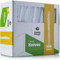 🍴 [300 pack] premium quality strong clear plastic knives - ideal for parties and events logo