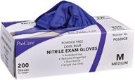 procure 200 count medium nitrile gloves - powder-free, latex-free, medical grade, non-sterile, ambidextrous - soft with textured tips - cool blue logo