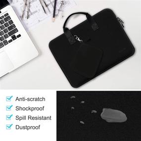 img 1 attached to 💻 Laptop Sleeve 13 13.3 13.5 Inch Case for MacBook Air Pro 13-13.3, Surface Laptop 13.5, Water Repellent Neoprene Hand Bag – Black