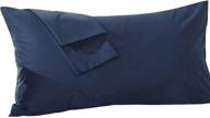 🔵 premium quality navy blue 20x60 body pillow pillowcase - 100% pure egyptian cotton, 600 thread count, zipper closure, set of 1 logo