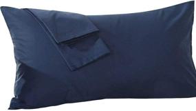 img 4 attached to 🔵 Premium Quality Navy Blue 20x60 Body Pillow Pillowcase - 100% Pure Egyptian Cotton, 600 Thread Count, Zipper Closure, Set of 1