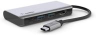 🔌belkin 4-в-1 мультипорт адаптер док-станция с 4k hdmi, usb-c 100вт упз зарядкой, usb a портами для macbook pro, air, ipad pro, xps и еще больше логотип