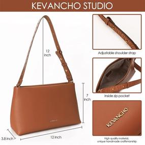 img 1 attached to 👜 KEVANCHO Women's Leather Shoulder Bag - Stylish Tote Clutch Handbag with Zipper - Fashion Purses