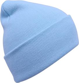 img 2 attached to 🧢 PZLE Blue Beanie Knit Beanie Hat Baby Boy Men Stocking Cap Baby Blue – Enhanced SEO