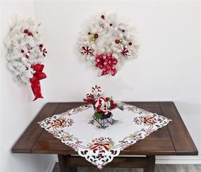 img 1 attached to Embroidered Christmas Holiday Centerpiece Tablecloth