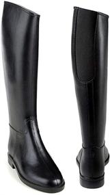 img 1 attached to Flexible Comfort: EQUISTAR Ladies Cadet Flex II Rubber Tall Riding Black Boots with Elastic Insert