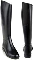 flexible comfort: equistar ladies cadet flex ii rubber tall riding black boots with elastic insert logo