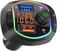 🚗 orikgher bluetooth fm transmitter for car - bt v5.0 radio adapter with 36w pd & qc3.0 smart charger, hands-free call kit, voltage monitor, led backlit - siri google assistant supported, u disk/tf card compatible logo