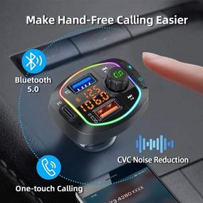 img 2 attached to 🚗 Orikgher Bluetooth FM Transmitter for Car - BT V5.0 Radio Adapter with 36W PD & QC3.0 Smart Charger, Hands-Free Call Kit, Voltage Monitor, LED Backlit - Siri Google Assistant Supported, U Disk/TF Card Compatible