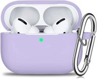 🍌 banana violet чехол для airpods pro с карабином - силиконовая оболочка с полной защитой для последней модели чехла apple airpods pro (2019) с видимым передним индикатором - идеально подходит для женщин и девушек. логотип