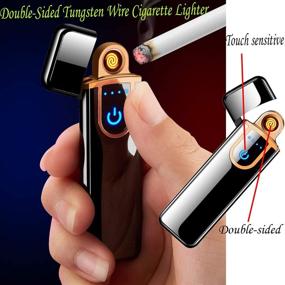 img 1 attached to 🔥 ATian Electronic Lighter: Rechargeable USB Charging Lighter for Candle & Cigarette, Windproof Plasma Lighter with Touch Ignition and Power Indicator - Ideal Flameless Gift for Boyfriends