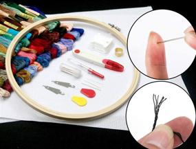 img 3 attached to 🧵 Complete Hand Embroidery Kit with 100 Thread Colors, 30 Sewing Pins, 5 Pieces of Aida Cloth, and 6 Embroidery Hoops - Perfect Embroidery Starter Kit for Beginners, Adults, and Kids