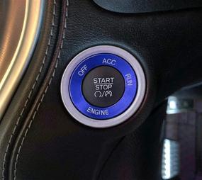 img 1 attached to 🔵 Blue CD Button Knob Ring Set of 4 for Dodge Challenger Charger Chrysler 300 300s (2015-2021) - A/C Volume Radio Decal Trims, Air Conditioner Switch Covers