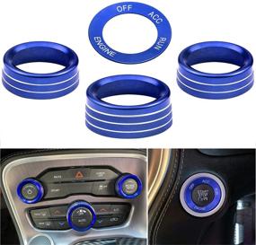 img 4 attached to 🔵 Blue CD Button Knob Ring Set of 4 for Dodge Challenger Charger Chrysler 300 300s (2015-2021) - A/C Volume Radio Decal Trims, Air Conditioner Switch Covers