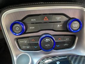 img 2 attached to 🔵 Blue CD Button Knob Ring Set of 4 for Dodge Challenger Charger Chrysler 300 300s (2015-2021) - A/C Volume Radio Decal Trims, Air Conditioner Switch Covers