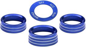 img 3 attached to 🔵 Blue CD Button Knob Ring Set of 4 for Dodge Challenger Charger Chrysler 300 300s (2015-2021) - A/C Volume Radio Decal Trims, Air Conditioner Switch Covers