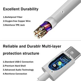 img 3 attached to 🎧 Наушники USB C с микрофоном - Тип C наушники для Samsung Galaxy S21 Ultra S20 FE, Hi-Fi аудио, магнитные, совместимые с Galaxy Z Flip 3, Z Fold3, S21+, Note 20 Ultra, OnePlus 8, 9 Pro, Pixel 5.