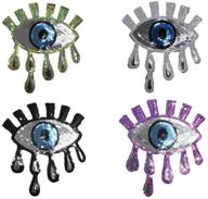 👀 evago 4-piece large eyes patch set - silver gold purple black blue eyes sequined punk motif for clothing jeans t-shirt diy applique logo