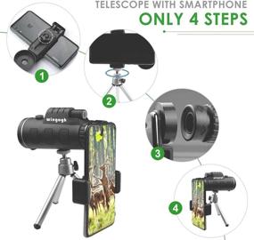 img 1 attached to 🔭 High Power HD Monocular Telescope - 40x60 Compact Waterproof Scope for Bird Watching, Night Vision, Adults Kids - Includes Smartphone Holder