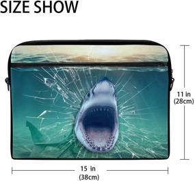 img 3 attached to 🦈 ALAZA Abstract Underwater Big Mouth Shark 15 inch Laptop Case: Stylish and Spacious Crossbody Briefcase for All Genders - Perfect Back to School Gift