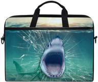 🦈 alaza abstract underwater big mouth shark 15 inch laptop case: stylish and spacious crossbody briefcase for all genders - perfect back to school gift logo