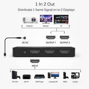 img 3 attached to BYEASY HDMI Splitter 1x2, 4K Dual Monitor HDMI Splitter – Duplicate/Mirror Only, Powered HDMI Splitter for Xbox PS4 PS3 PS5 Fire Stick Roku Blu-Ray Player, TV HDTV - Supports 3D 4K 1080P