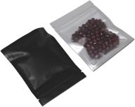 🛍️ 100 pack resealable airtight bags frosted clear front mylar foil zipper lock pouch (matte black 2.9x3.9 inch) - ideal zip reclosable food storage bags, heat seal pouches, grocery pack+ логотип