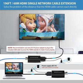 img 2 attached to 🔌 Avedio links 196ф./60м. HDMI удлинитель: Полное HD 1080P Ethernet адаптер через кабель Cat 5е/6/7 - 3D, HDMI1.4a, HDCP, Deep Color - Совместим с PS5, Fire Stick, Roku, Blue-ray