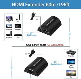 img 3 attached to 🔌 Avedio links 196ф./60м. HDMI удлинитель: Полное HD 1080P Ethernet адаптер через кабель Cat 5е/6/7 - 3D, HDMI1.4a, HDCP, Deep Color - Совместим с PS5, Fire Stick, Roku, Blue-ray