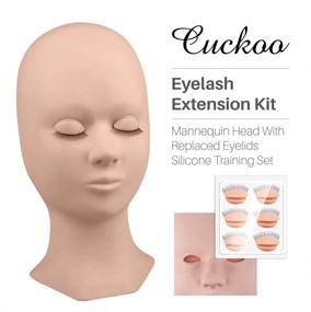 img 2 attached to 💫 Cuckoo Eyelash Extension Kit: Professional Lash Training Set with Mannequin Head and Silicone Eyelids – Supplies for Makeup and Grafting