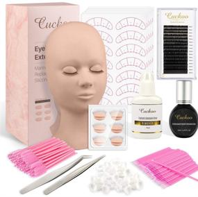 img 4 attached to 💫 Cuckoo Eyelash Extension Kit: Professional Lash Training Set with Mannequin Head and Silicone Eyelids – Supplies for Makeup and Grafting