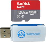 📷 sandisk 128gb sdxc micro ultra memory card bundle for samsung galaxy s10 series - class 10, (sdsquar-128g-gn6mn) incl. everything but stromboli (tm) card reader logo