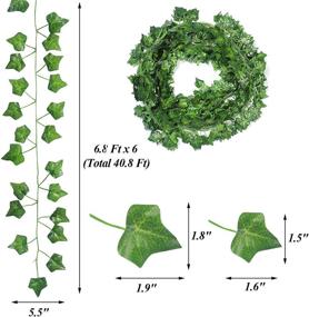 img 4 attached to Улучшите свое пространство искусственными лозами - 6 шт. 41 футов искусственных плющевых листьев для домашнего декора, мероприятий и свадеб.