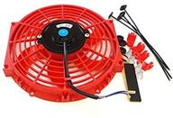 universal slim fan push pull electric radiator cooling 12v 80w mount kit (10&#34 logo