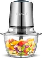 🥣 5 cup glass bowl electric food processor with titanium coating blades - ideal for vegetables, fruits, salads, onions, garlic, meat, and ice chopping; includes garlic peeler логотип