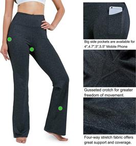 img 1 attached to 👖 Stylish and Comfortable Women's Bootcut Yoga Pants with Pockets - 28-34" Inseam Options, High-Waisted and Flared Design