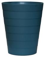 🗑️ compact and stylish nipogear slim round plastic trash can - 1.5 gallons, navy logo