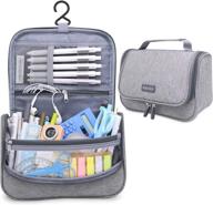 🖋️ aiscool gray big capacity pen pencil case holder bag for school & office – travel-friendly oxford cloth stationery organizer with dry-wet separation логотип