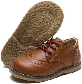 img 4 attached to Stylish and Comfy BENHERO Kids Boat Dress Shoes - Slip-On Soft Synthetic Leather Loafers for Boys and Girls