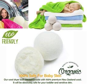 img 1 attached to EcoJeannie Wool Dryer Balls (WB0004-4 Pack) - XL New Zealand Premium Wool, Eco-Friendly and Natural Unscented Fabric Softener, Static Guard - 100% Natural from Surface to Core