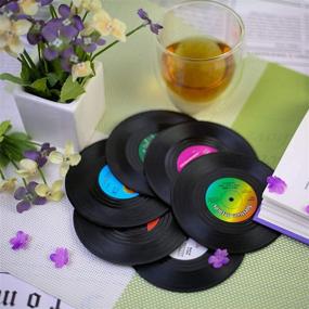 img 2 attached to Набор подставок для кружек "ELVEDO Coasters Records Coaster Drinks