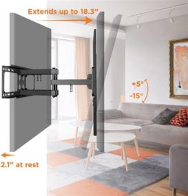 img 2 attached to 📺 Promounts Full Motion TV Wall Mount - Dual Arm Swivel Tilt Corner TV Bracket for 37-85 Inches Flat/Curved Displays - Dual Articulating 18.3 Inch Long Arms - 88lbs Weight Capacity - Max VESA 600x400 (Model: OMA6401)