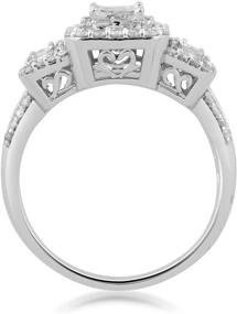 img 1 attached to 💎 Jewelili 10K White Gold Engagement Ring with Princess Cut Center Diamond (1 carat total weight)