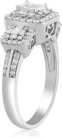 img 2 attached to 💎 Jewelili 10K White Gold Engagement Ring with Princess Cut Center Diamond (1 carat total weight)