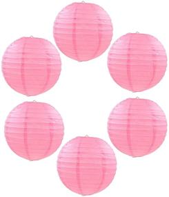 img 1 attached to 🏮 Vibrant and Elegant 10 Inch Pink Red Chinese Japanese Paper Lantern Set (6pc) - Exquisite Decorative Accents