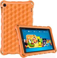 7 inch tablet case - dihines kid-proof light weight shock proof kids case for 5th/7th/9th generation tablets (compatible with 2019, 2017, & 2015 release) in orange logo