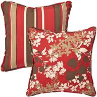 🌺 подушки throw pillow perfect outdoor/indoor monserrat/montifleuri sangria, 18.5" x 18.5", красный, 2 штуки - удобное и стильное украшение для внутренних или внешних помещений. логотип