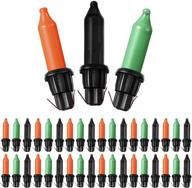 🎄 60-piece christmas light bulbs replacement set - festive party decorations for indoor or outdoor tree lighting - black, orange, green - 2.5 volt logo