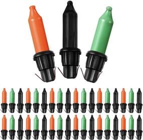 img 4 attached to 🎄 60-Piece Christmas Light Bulbs Replacement Set - Festive Party Decorations for Indoor or Outdoor Tree Lighting - Black, Orange, Green - 2.5 Volt