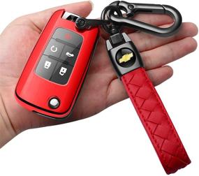 img 4 attached to 🔑 Ultimate Full Protection Sindeda Key Fob Cover for Chevy Chevrolet Equinox Camaro Cruze Malibu Sonic Volt Park Impala Buick Encore Allure Regal - Red